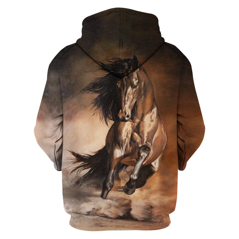 Men's 3d Hoodies Animal Full Printed Hooded Pullovers Hip Hop Male Horse Print Male Hoodies Sweatshirts